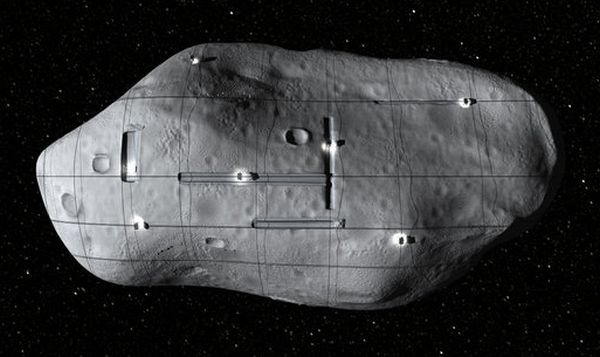 Asteroid mining conceptual rendering